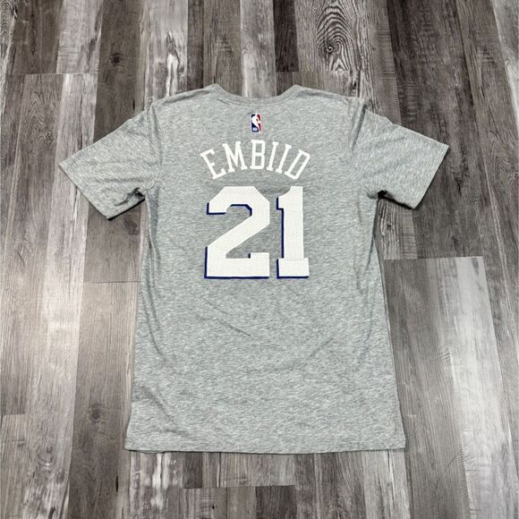 Size S - Nike NBA Philadelphia 76er's #21 Joel Embiid Men's City Edition Tshirt - Picture 2 of 3